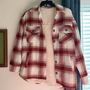 Plaid Fleece Lined Shacket (shirt/jacket)